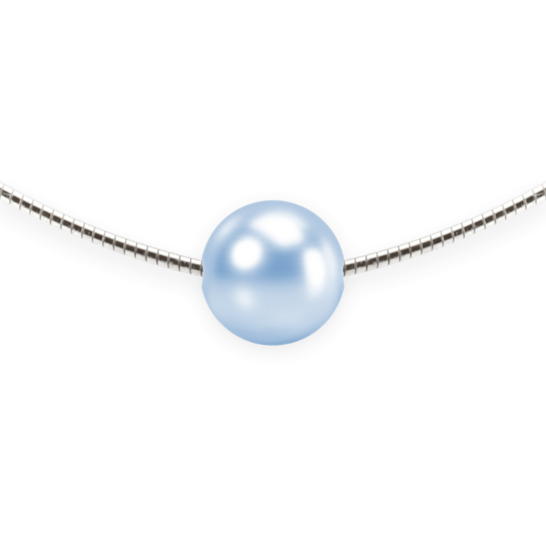 Perlen-Anhänger „Schwebende Perle“ Crystal Light Blue