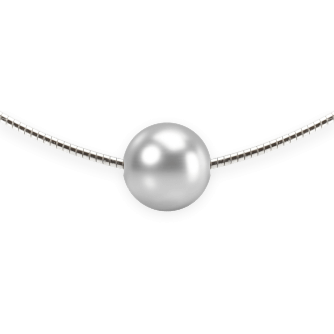Perlen-Anhänger „Schwebende Perle“ Crystal Light Grey
